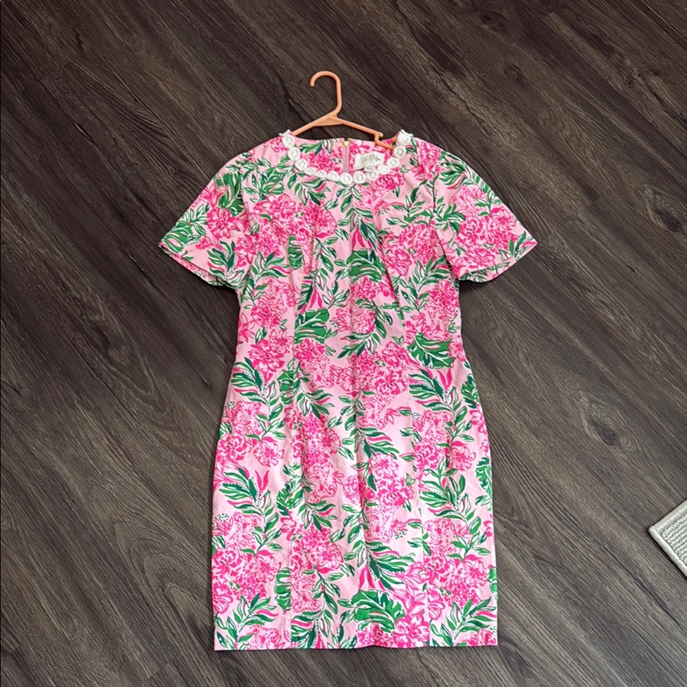 Lilly Pulitzer Floral Pink and Green Dress
